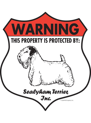 Sealyham Terrier! Property Patrolled Badge Sign or Sticker