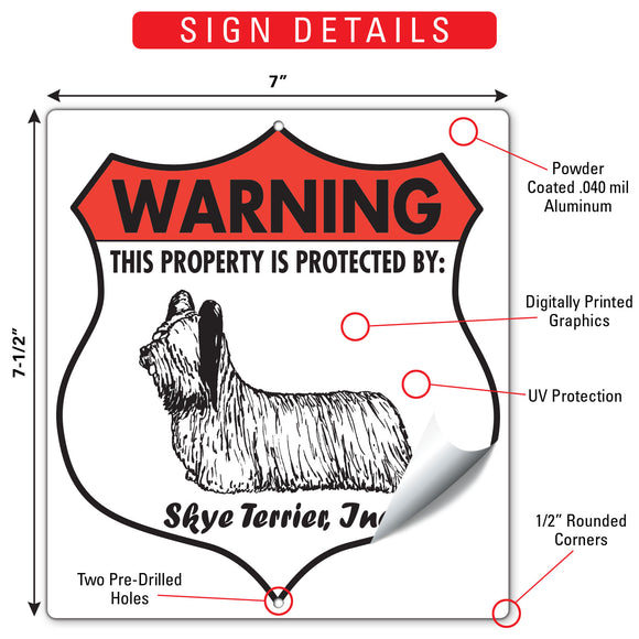 Skye Terrier! Property is Protected Badge Sign or Sticker