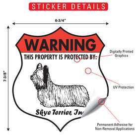 Skye Terrier! Property is Protected Badge Sign or Sticker - 0