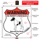 Smooth Fox Terrier! Property is Protected Badge Sign or Sticker-4