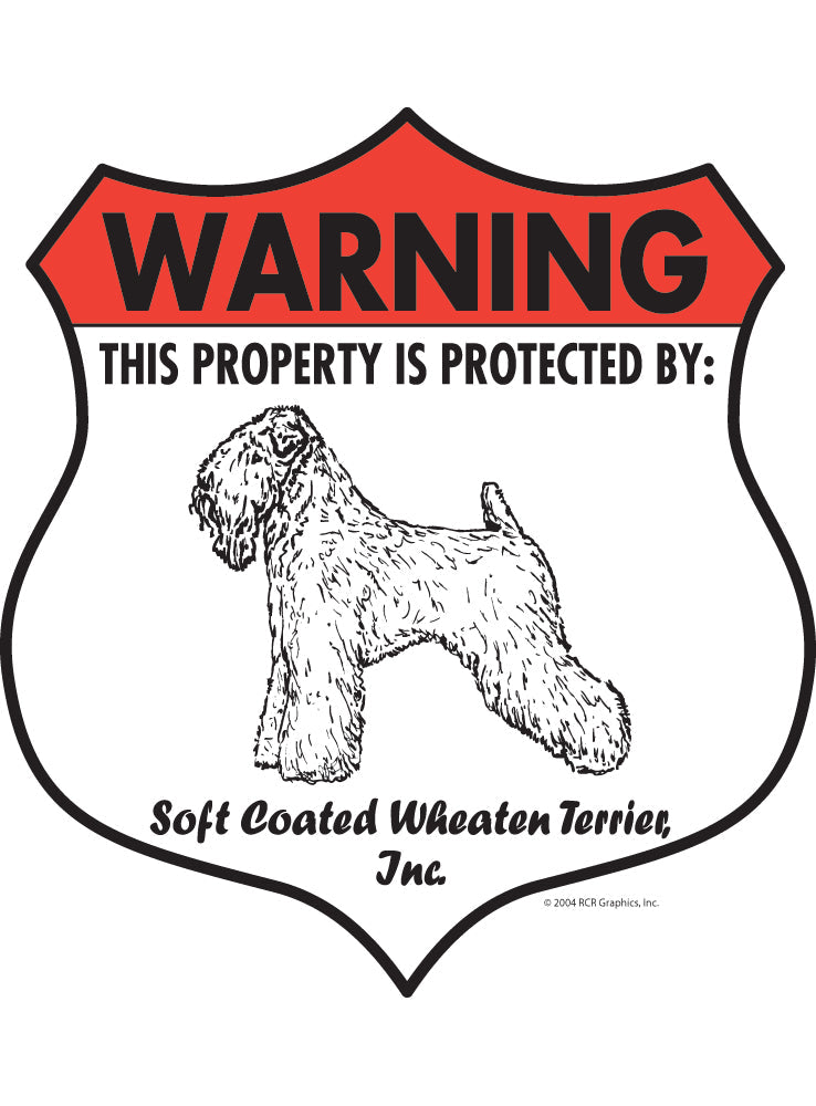 Soft Coated Wheaten Terrier! Property Patrolled Badge Sign or Sticker