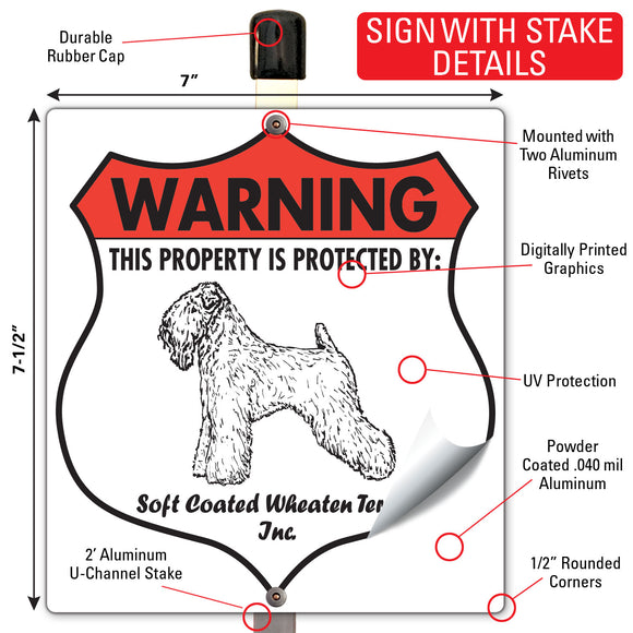 Wheaten Terrier! Property is Protected Badge Sign or Sticker