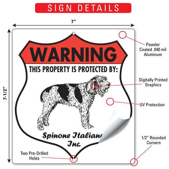 Spinone Italiano! Property is Protected Badge Sign or Sticker