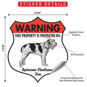 Spinone Italiano! Property is Protected Badge Sign or Sticker - 0