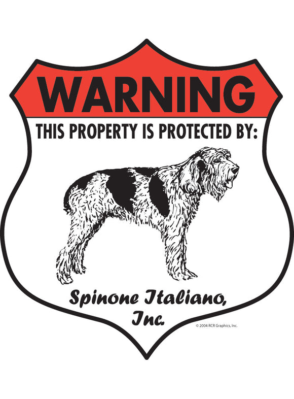 Spinone Italiano! Property Patrolled Badge Sign or Sticker
