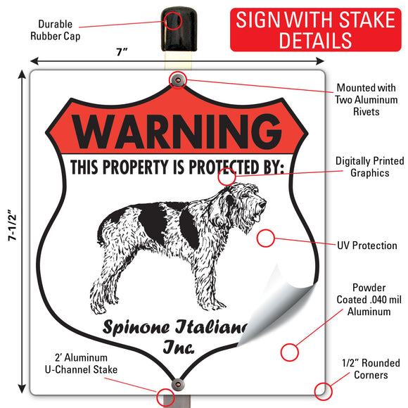 Spinone Italiano! Property is Protected Badge Sign or Sticker