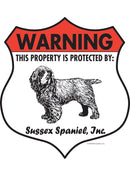 Sussex Spaniel! Property is Protected Badge Sign or Sticker-1