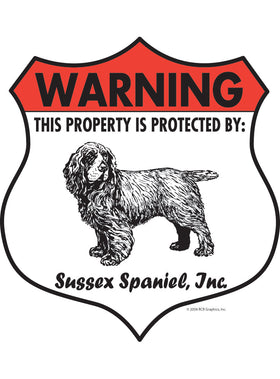Sussex Spaniel! Property Patrolled Badge Sign or Sticker