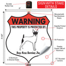 Toy Fox Terrier! Property is Protected Badge Sign or Sticker-4