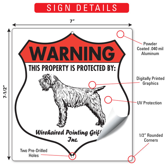 Wirehaired Pointing Griffon! Property is Protected Badge Sign or Sticker