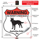 Australian Kelpie! Property is Protected Badge Sign or Sticker-4