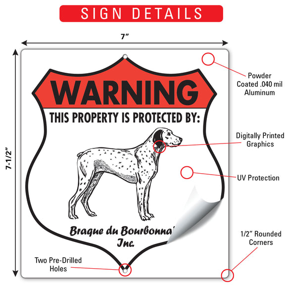Braque du Bourbonnais! Property is Protected Badge Sign or Sticker
