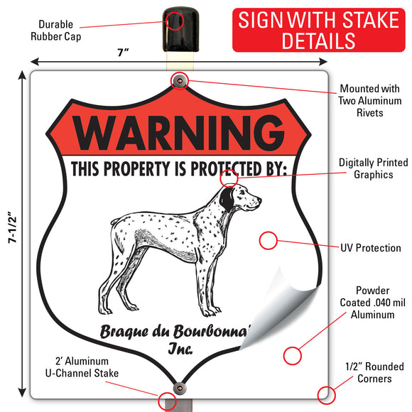Braque du Bourbonnais! Property is Protected Badge Sign or Sticker