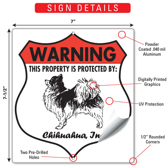 Chihuahua! Property is Protected Badge Sign or Sticker