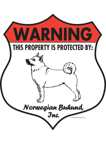Norwegian Buhund! Property Patrolled Badge Sign or Sticker
