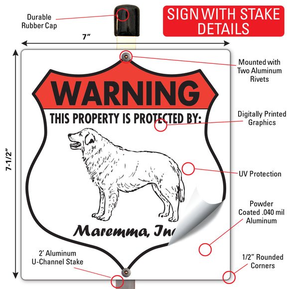 Maremma! Property is Protected Badge Sign or Sticker