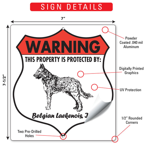 Belgian Laekenois! Property is Protected Badge Sign or Sticker