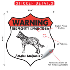 Belgian Laekenois! Property is Protected Badge Sign or Sticker - 0