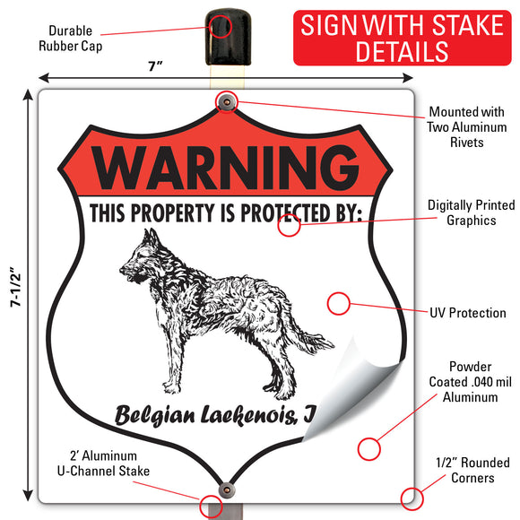 Belgian Laekenois! Property is Protected Badge Sign or Sticker