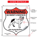 Olde English Bulldogge! Property is Protected Badge Sign or Sticker-3