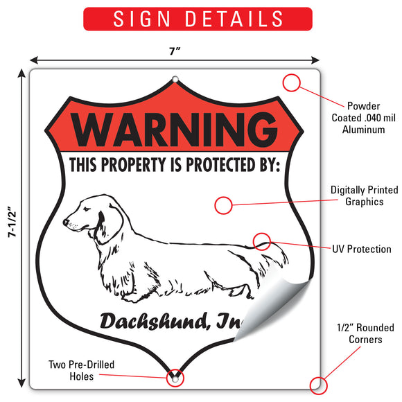 Dachshund! Property is Protected Badge Sign or Sticker