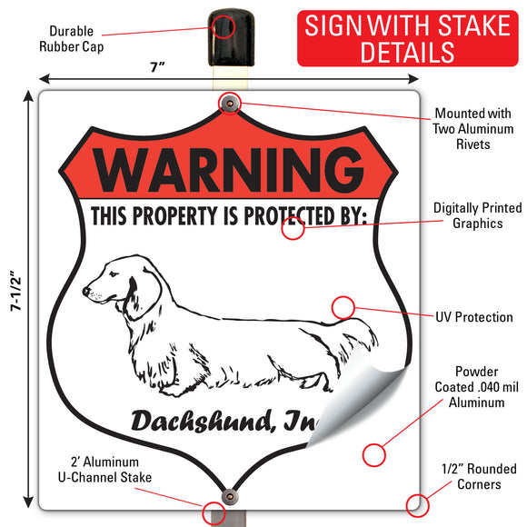Dachshund! Property is Protected Badge Sign or Sticker