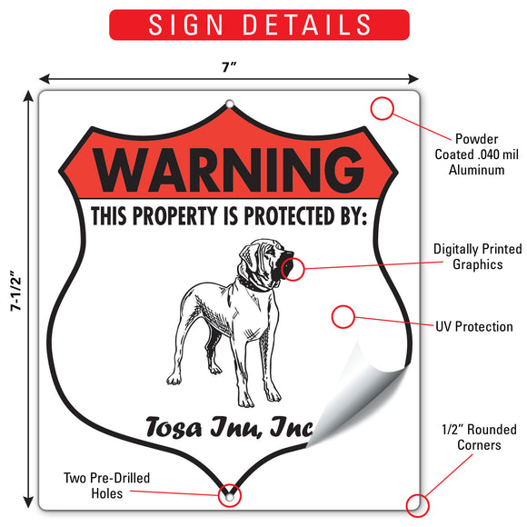 Tosa Inu! Property is Protected Badge Sign or Sticker
