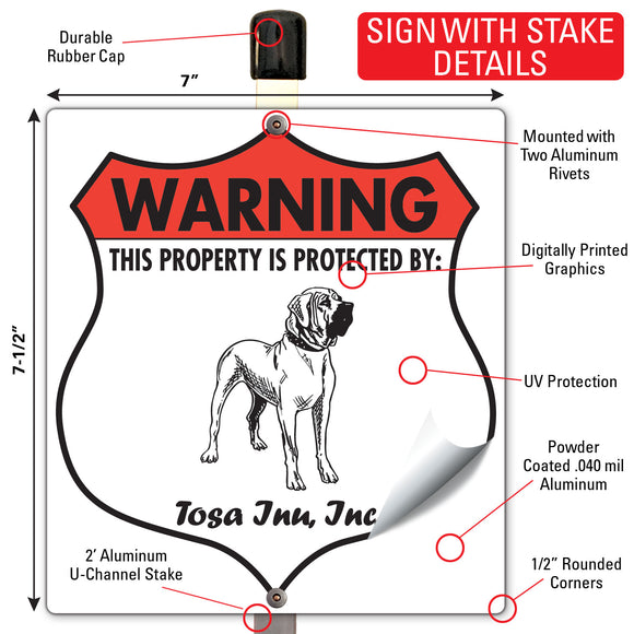 Tosa Inu! Property is Protected Badge Sign or Sticker