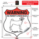 Puggle! Property is Protected Badge Sign or Sticker-4