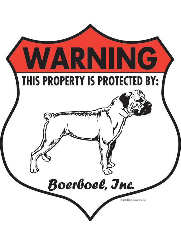 Boerboel! Property Patrolled Badge Sign or Sticker