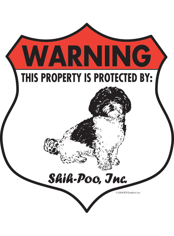 Shih-Poo! Property Patrolled Badge Sign or Sticker