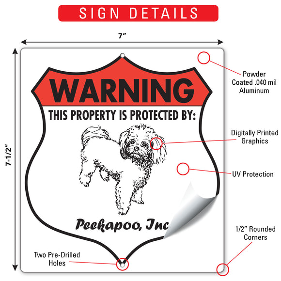 Peekapoo! Property is Protected Badge Sign or Sticker