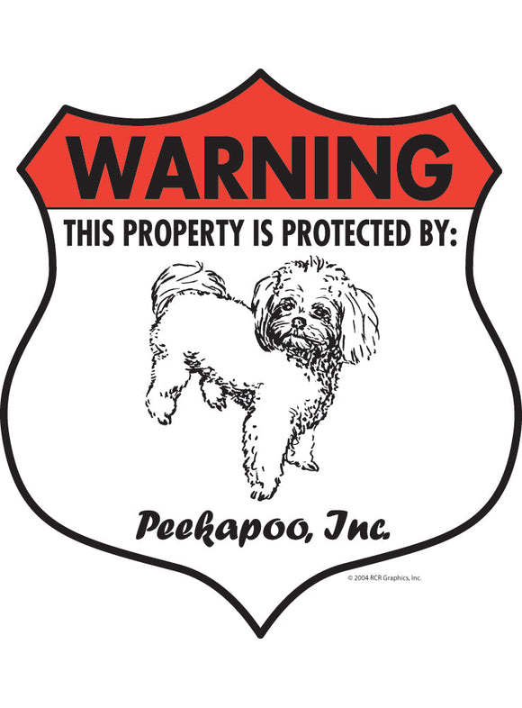 Peekapoo! Property Patrolled Badge Sign or Sticker