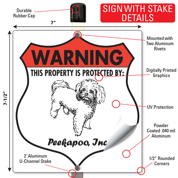 Peekapoo! Property is Protected Badge Sign or Sticker