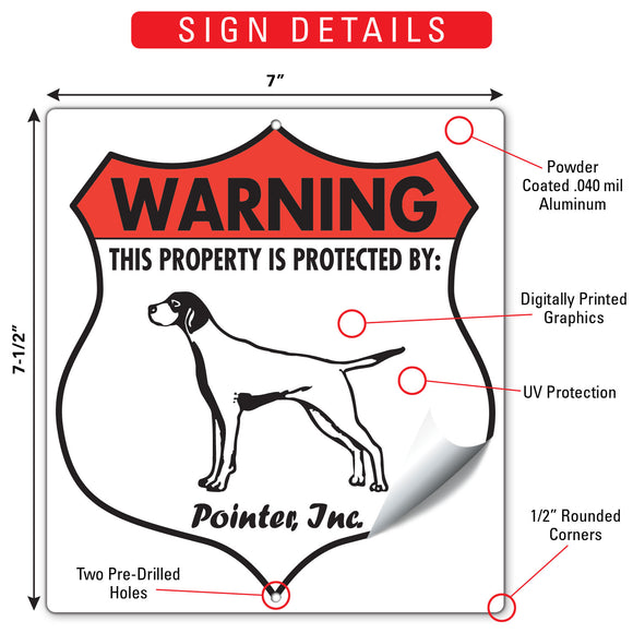 Pointer! Property is Protected Badge Sign or Sticker