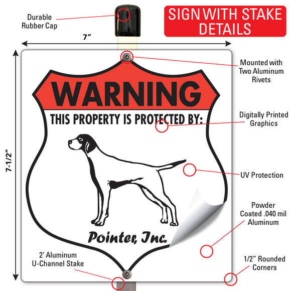 Pointer! Property is Protected Badge Sign or Sticker