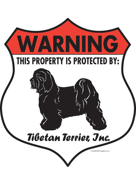 Tibetan Terrier! Property Patrolled Badge Sign or Sticker