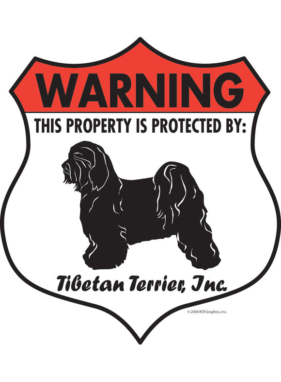 Tibetan Terrier! Property Patrolled Badge Sign or Sticker