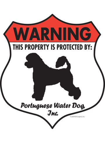 Portuguese Water Dog! Property Patrolled Badge Sign or Sticker