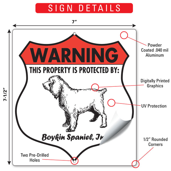 Boykin Spaniel! Property is Protected Badge Sign or Sticker