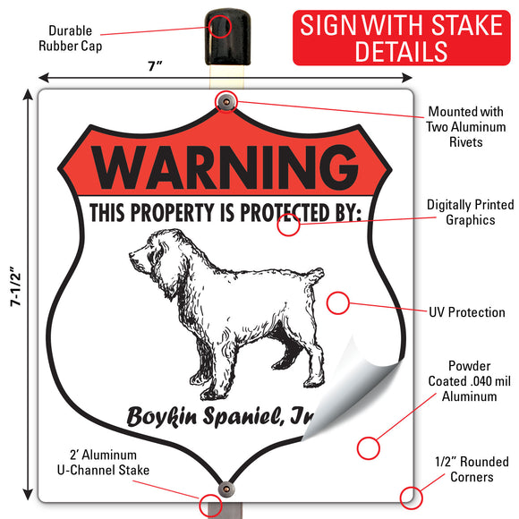 Boykin Spaniel! Property is Protected Badge Sign or Sticker