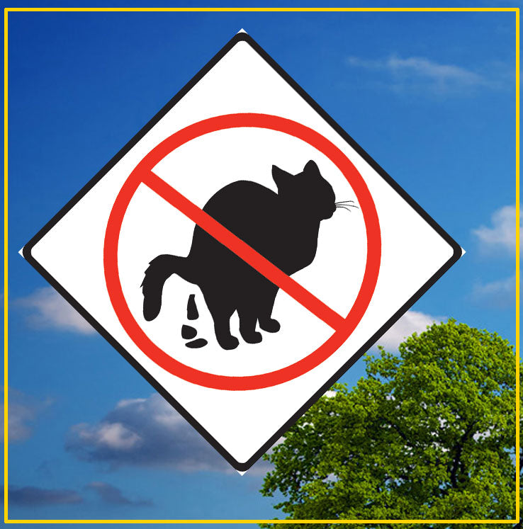 Cat pooping sign